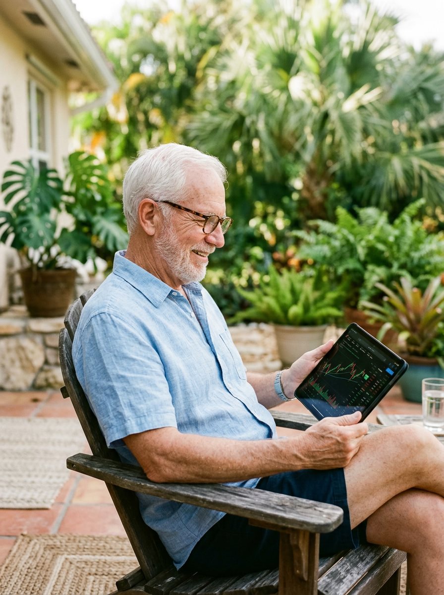 James, long-term member, using BTC Vault on his patio